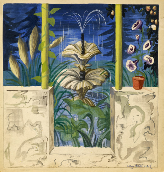 Artist Mary Adshead: Study for mural for tea room, Luton Hoo, Bedfordshire, c.1949